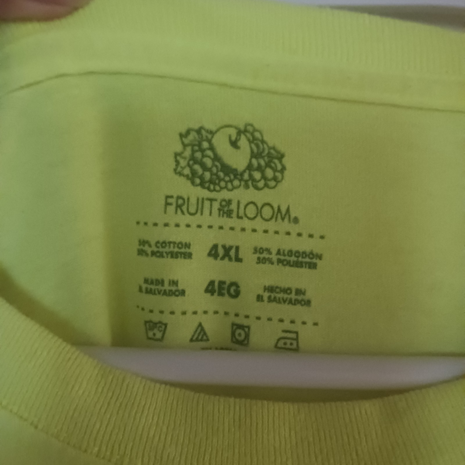 Men's 4X Fruit Of The Loom Yellow High Visibility Safety Shirt Job Construction gallery