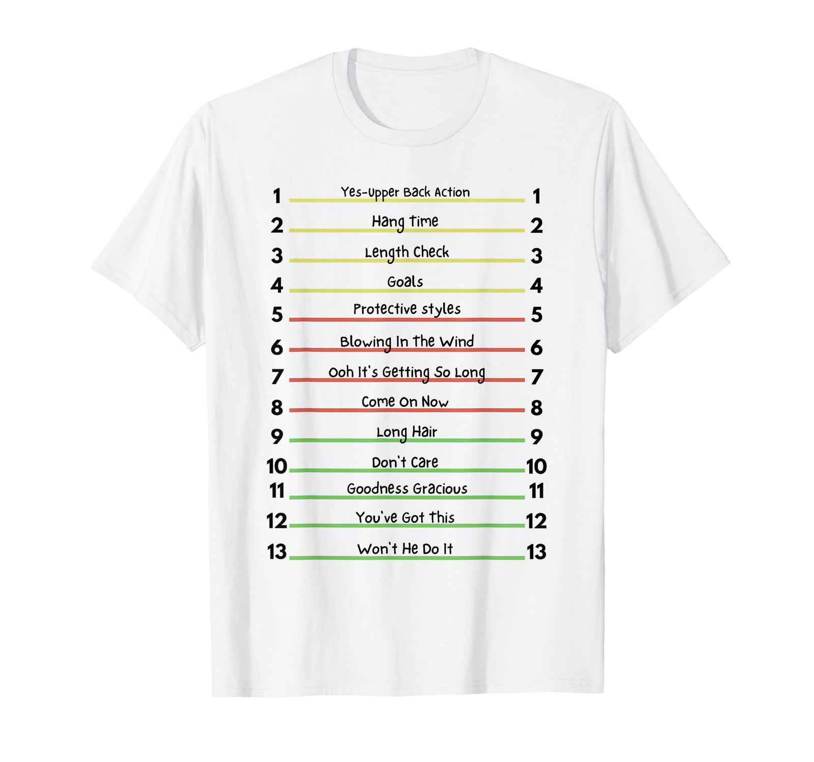 Track Your Long Natural Hair Length Check Hair Growth T-Shirt