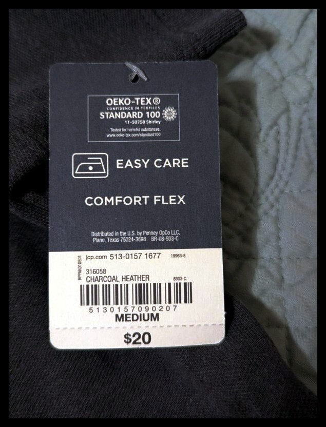 NWT Men's St Johns Bay Super Soft Dark Gray Short Sleeve Polo Shirt M Medium gallery