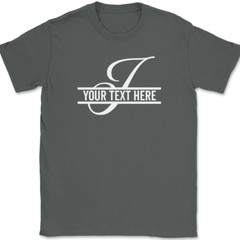 Letter J Monogram Your Text Here Custom T-Shirt Personalize Family Tee
