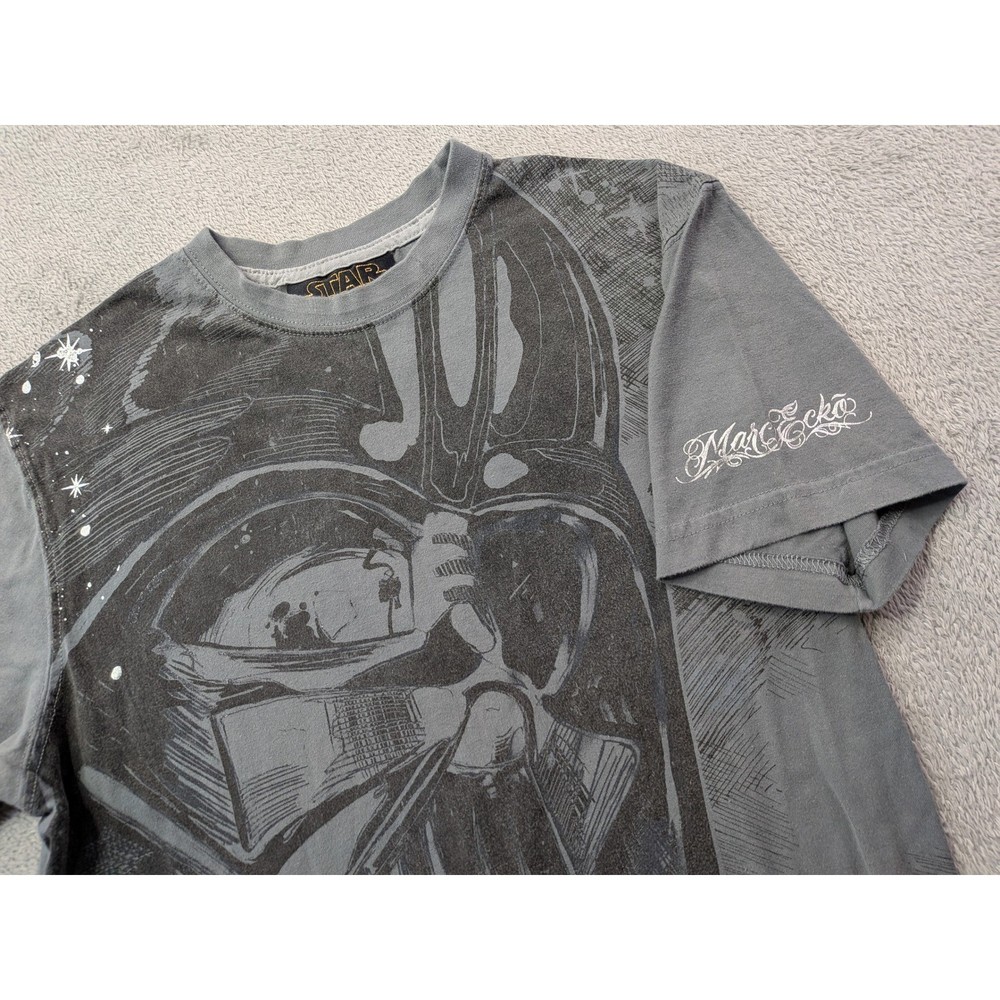 Marc Ecko Cut Sew Star Wars Darth Vader Graphic T Shirt Mens Medium Gray Cotton