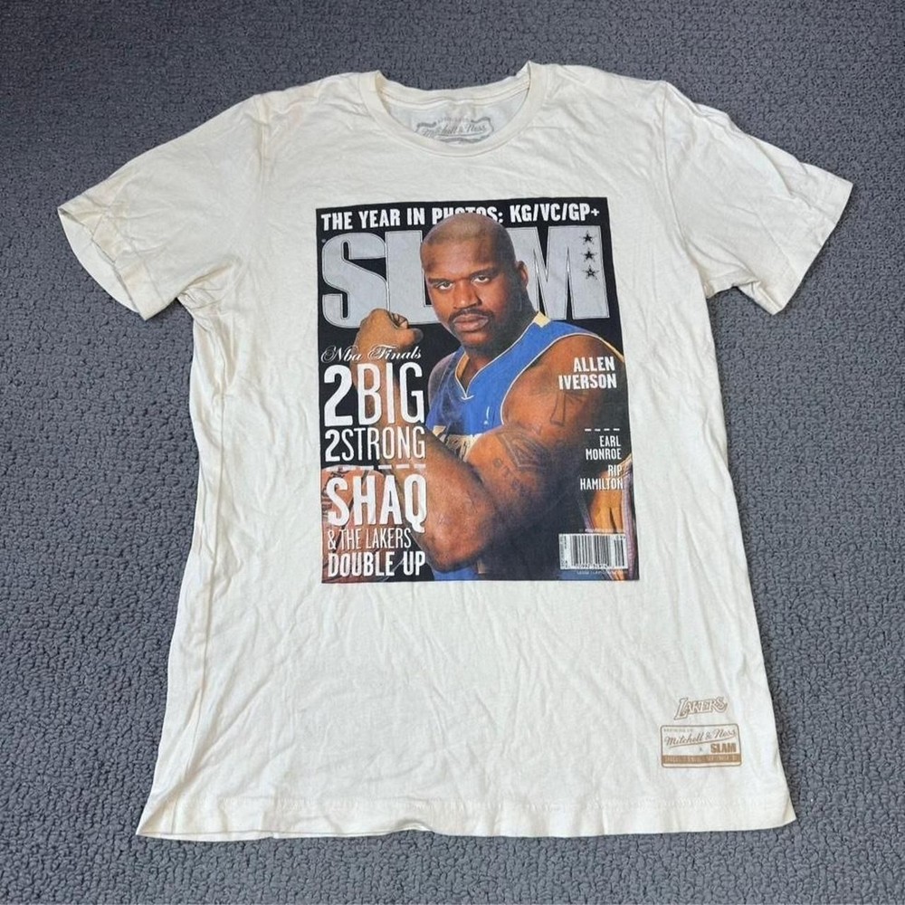 Mitchell & Ness white Slam Magazine graphic tee Size M
