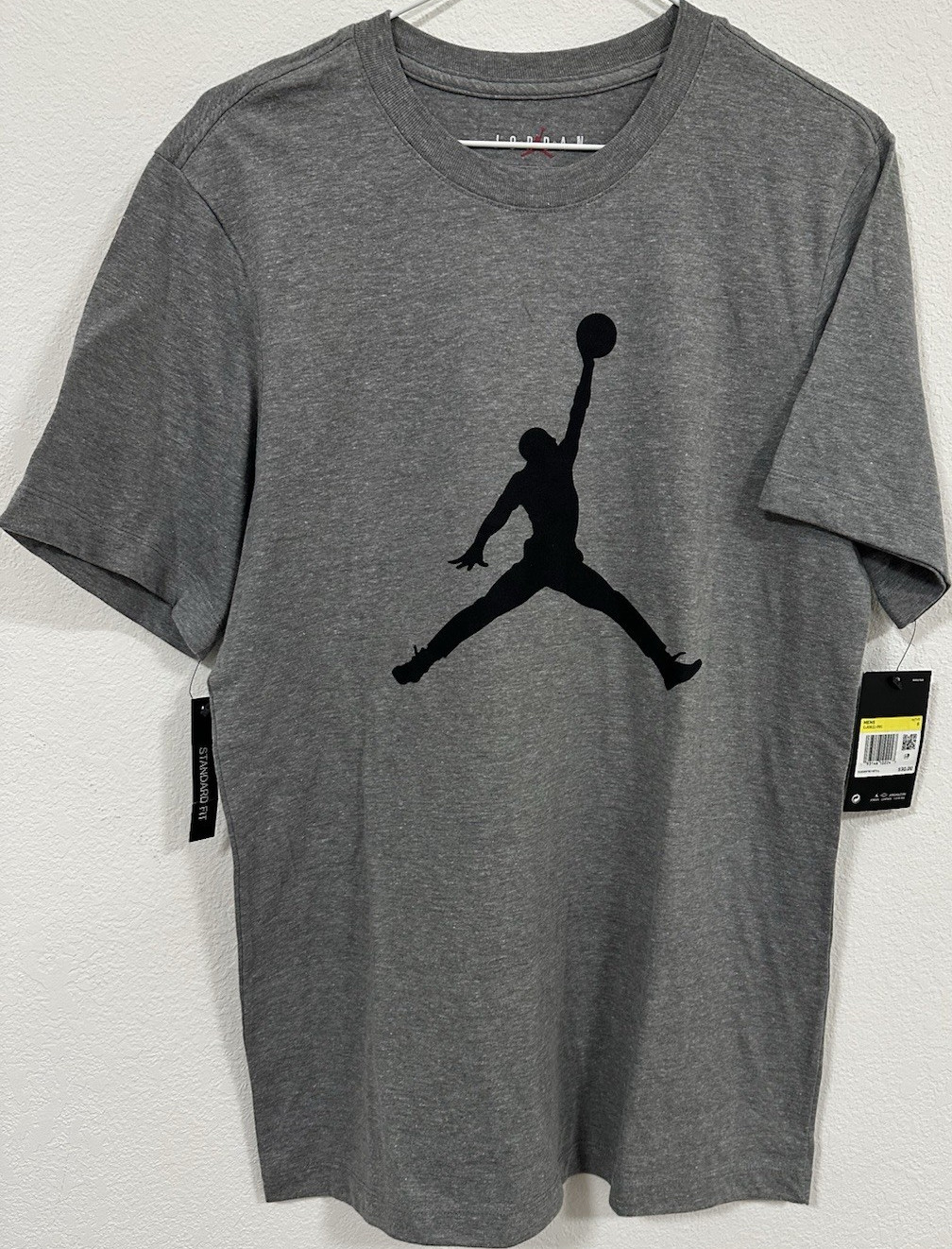 Jordan Jumpman Graphic Logo Men's Short Sleeve T-Shirt Gray Crew Neck S gallery