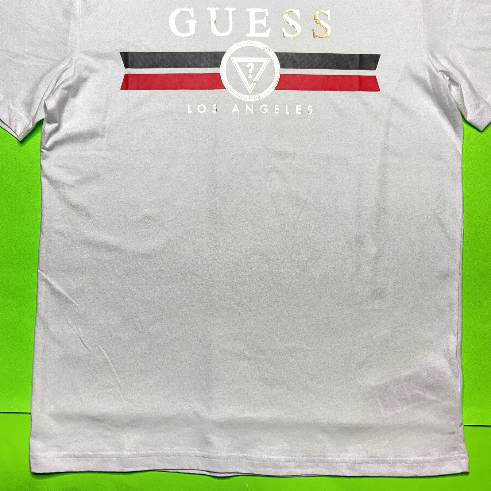 GUESS Los Angeles Men’s Short Sleeve T-Shirt MEDIUM White w/Black, Red, Gold NEW gallery