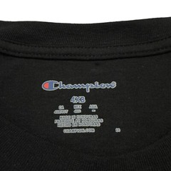 Champion Big & Tall Classic Tee Black 100% Cotton Logo Men’s 4XB New