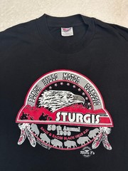 Vintage 1990s 1999 Sturgis Motorcycle Rally Black Hills Graphic T-Shirt, L NEW
