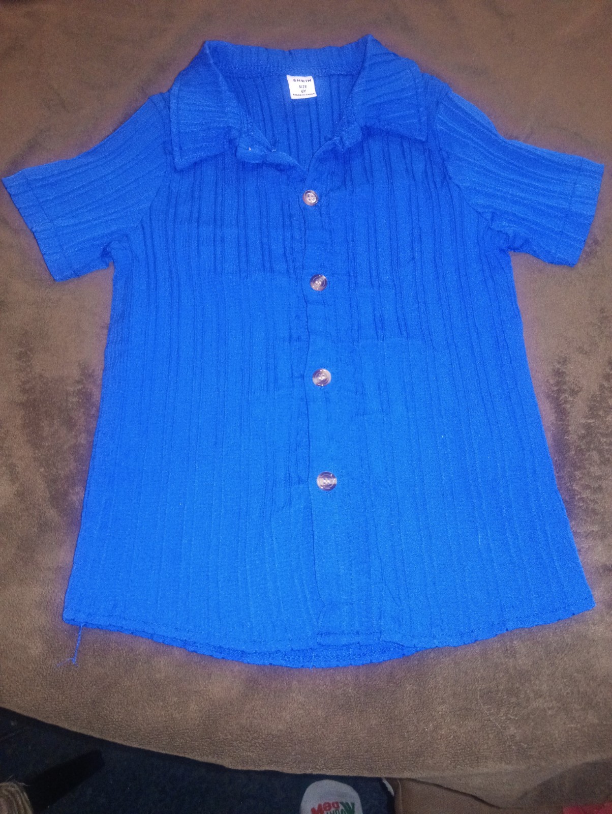 Shein Blue Boys Button Shirt Size 6Y 6T