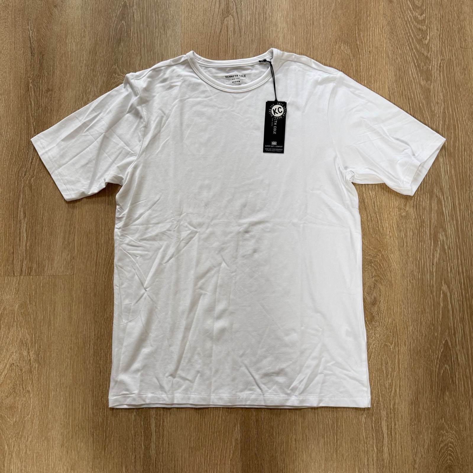 Kenneth Cole Men's Lightweight Knit T Shirt Stretch Breathable Soft Cotton White gallery