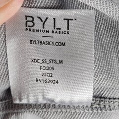 BYLT Premium Basics Drop Cut T-Shirt Mens M Curved Hem Lux Short Sleeve Pullover