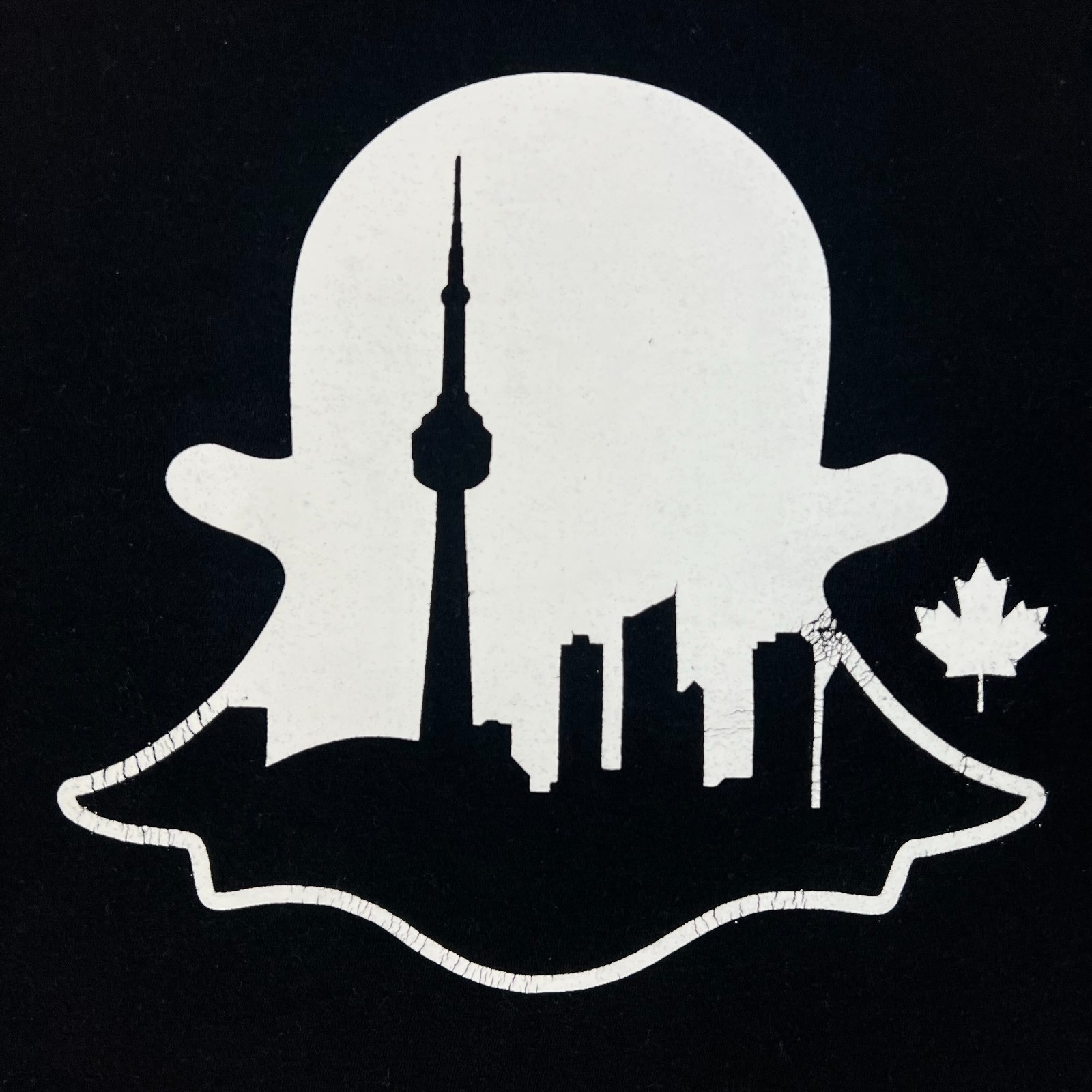 Snapchat T Shirt Mens Medium M Black White Toronto Canada Snap Chat Ghost Logo 1 gallery