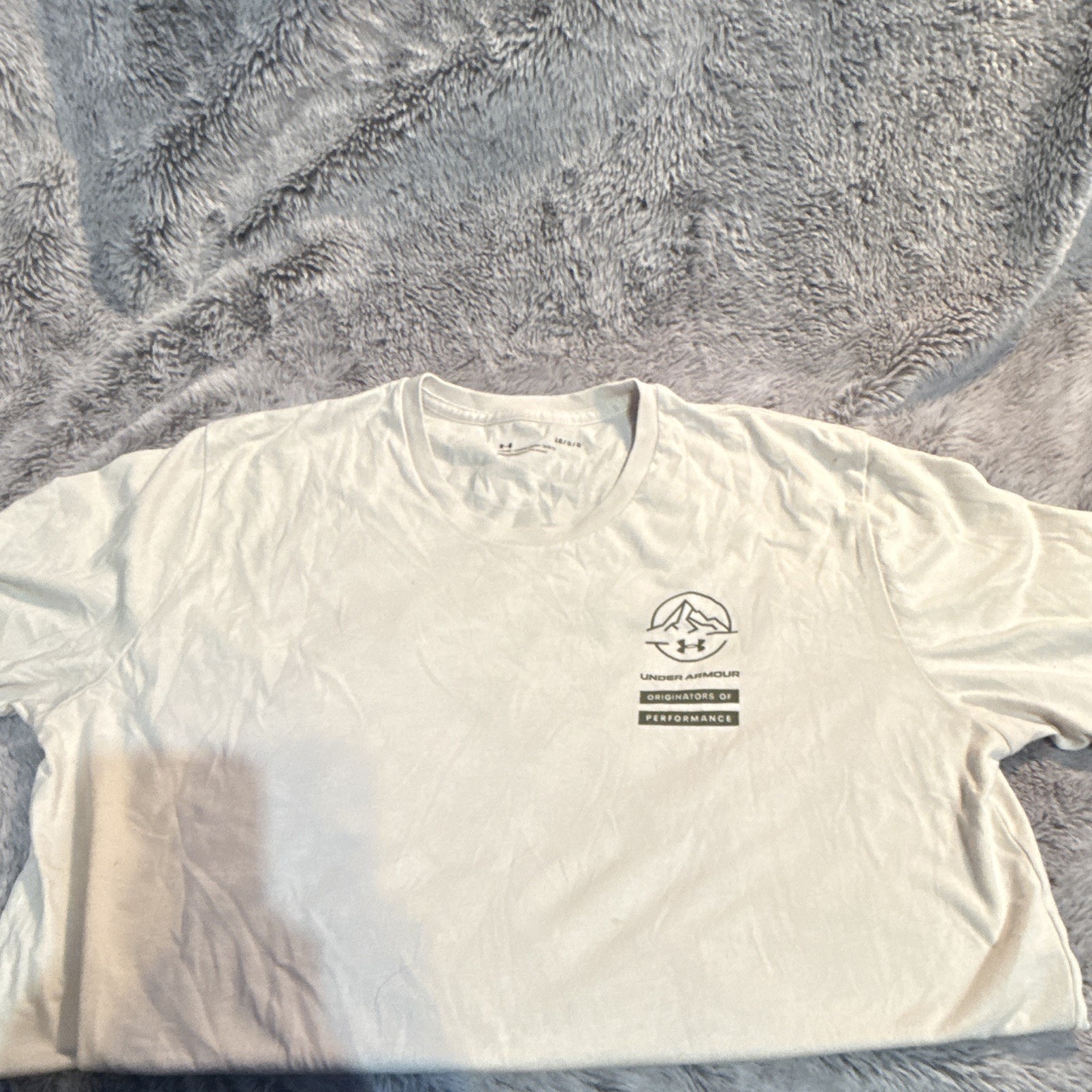 Under Armour White Graphic Camo Logo Tee Crew Neck Short Sleeve Men's L Loose gallery