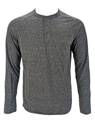Benson Men’s Grey Melange Soft Feel Long Sleeve Henley Shirt VTB02 Size L NWT