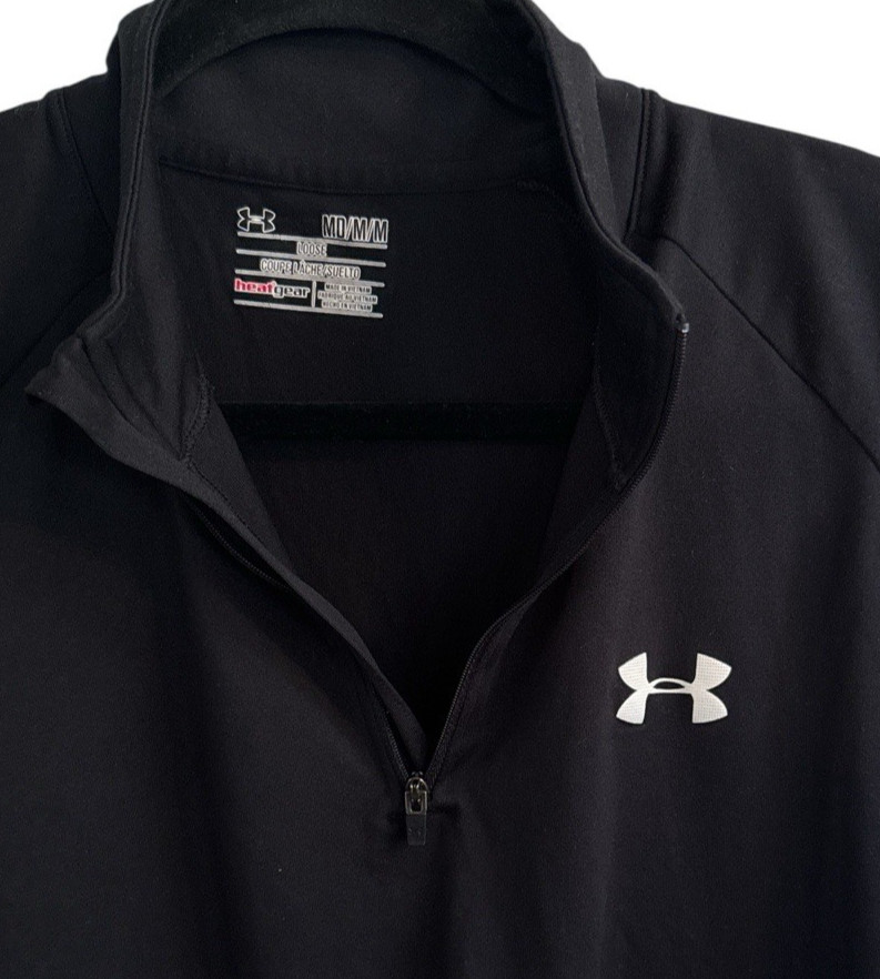 Under Armour Mens Black Medium Loose Long Sleeve Heat Gear 1/4 Zip Style 124220 gallery