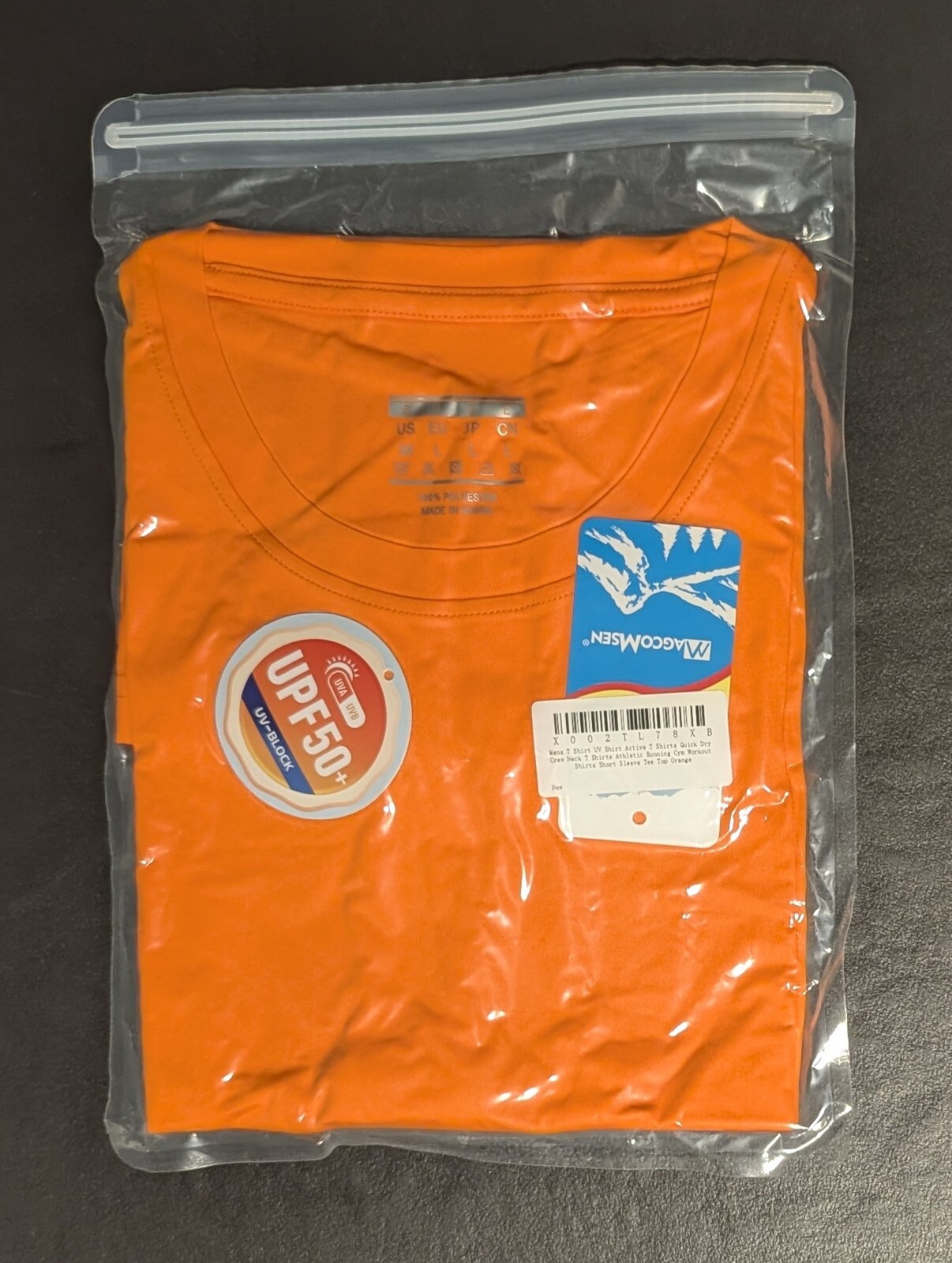 Mens UPF50+ UV Shirts Short Sleeve Gym Quick Dry Shirts Sport Crew Neck Sz M NWT gallery