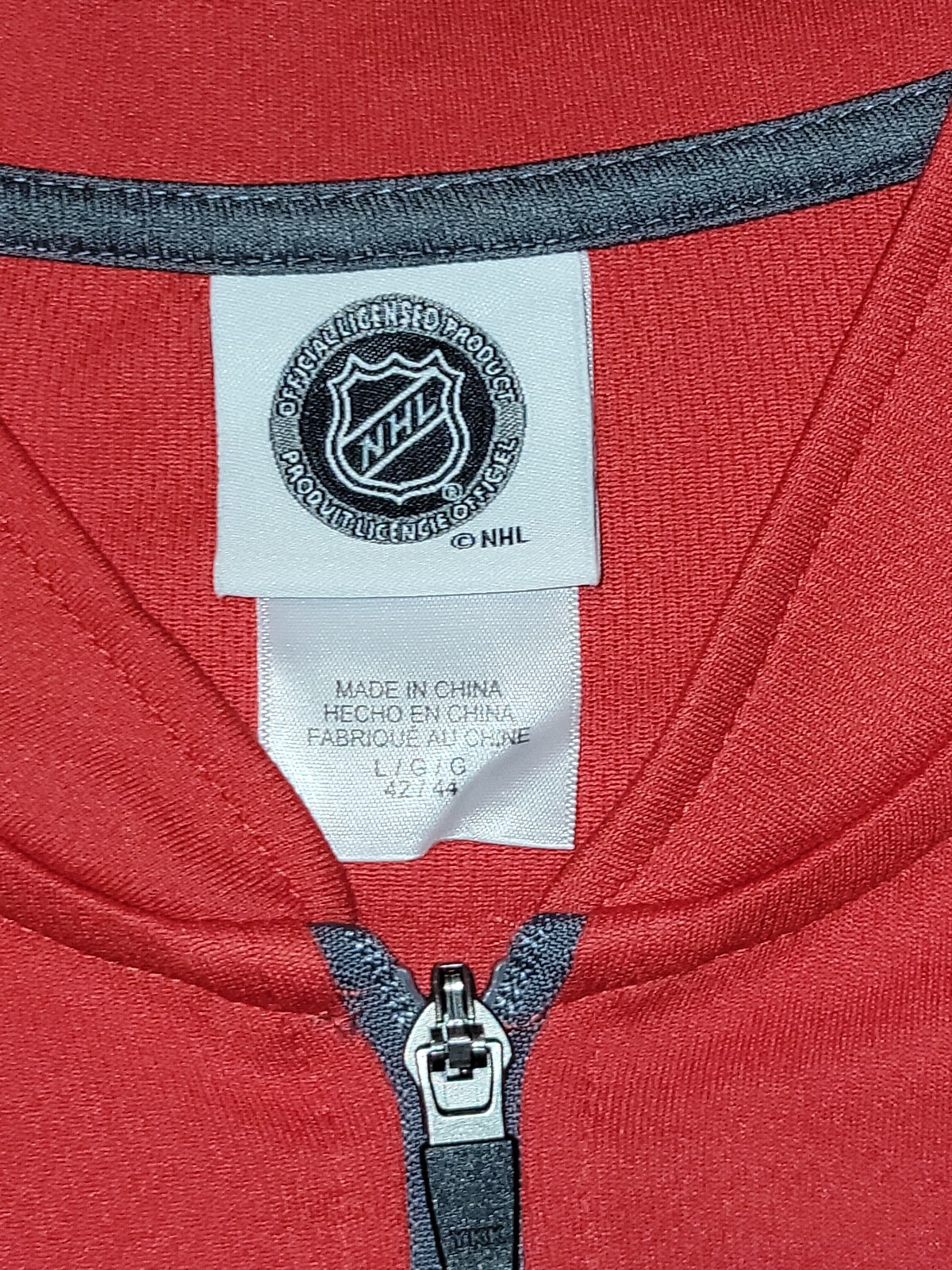 NHL Official Detroit Red Wings 1/4 Zip Pullover Jacket (Red) Mens Size Large gallery