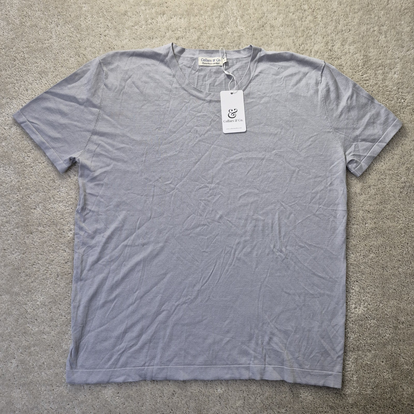 Collars & Co Cotton Silk T Shirt Mens 3XL Gray Comfort Knit Luxury Stretch New gallery