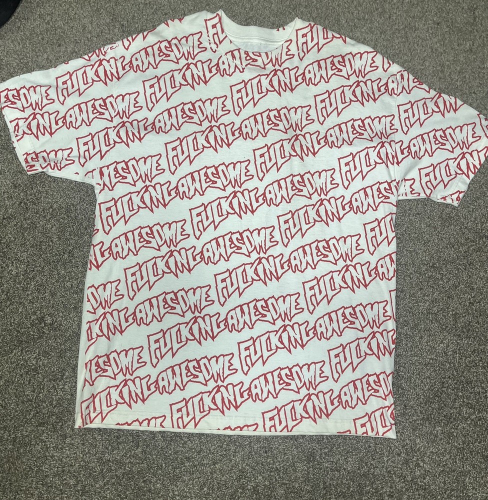 f*cking awesome all over logo XL 2007 hand screen print nyc Skate Street Art