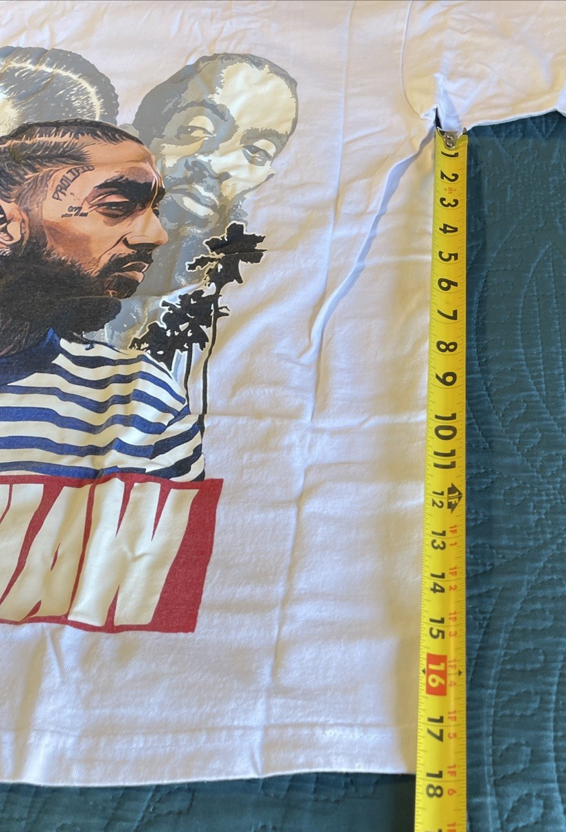 Pro Super Heavy Weight CRENSHAW Nipsey Hussle T-Shirt, White, XL , Rapper T gallery