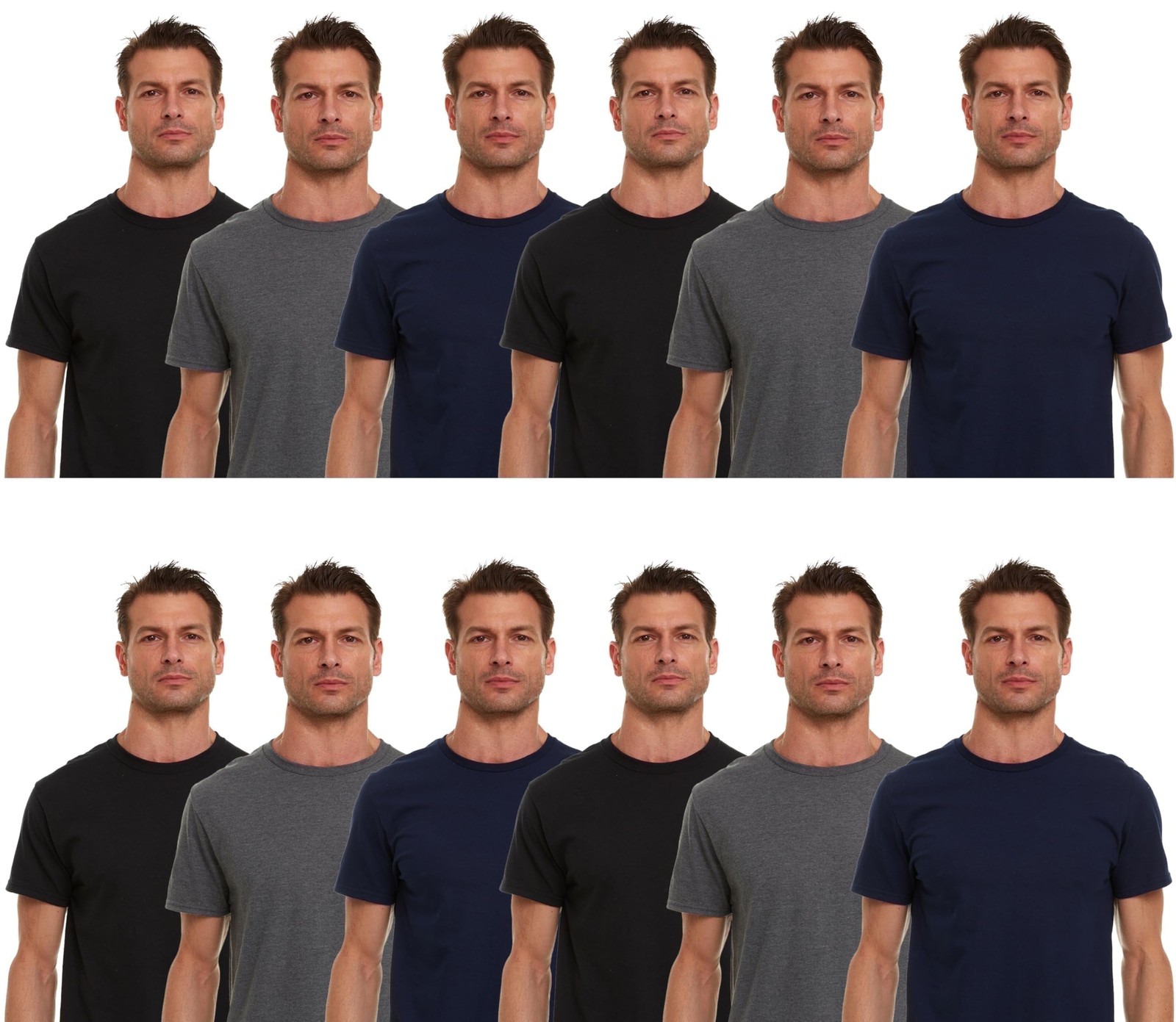 BILLIONHATS 12 Pack Men's Solid Colors Cotton T-Shirts Short Sleeve Lightweight gallery