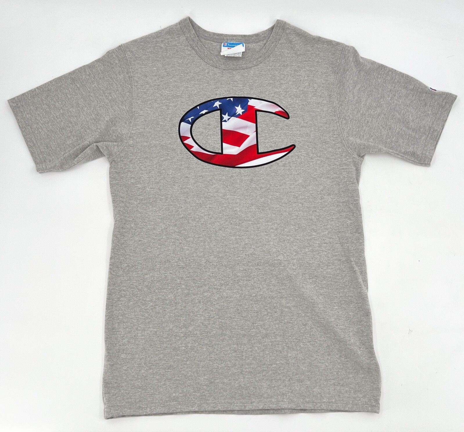 Champion Shirt Men Teens Medium Gray Short Sleeve Pull on Logo gallery
