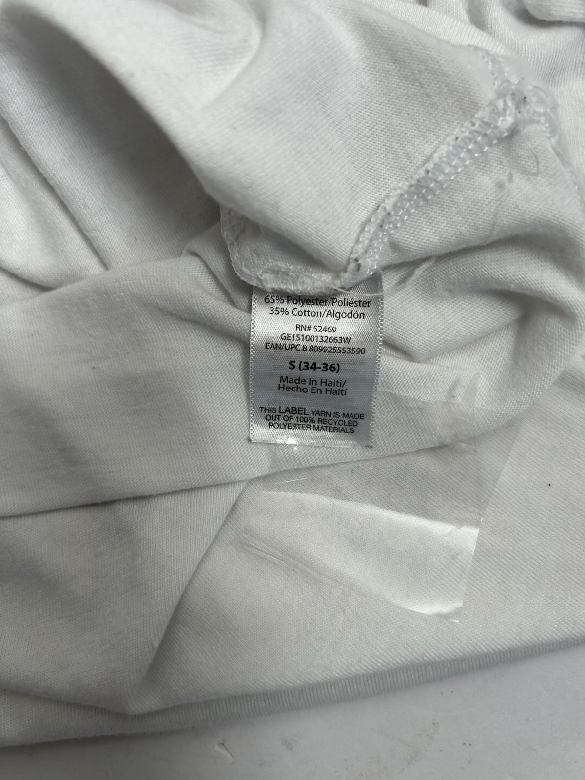 Men’s White Tee Shirt In 34-36 Small gallery