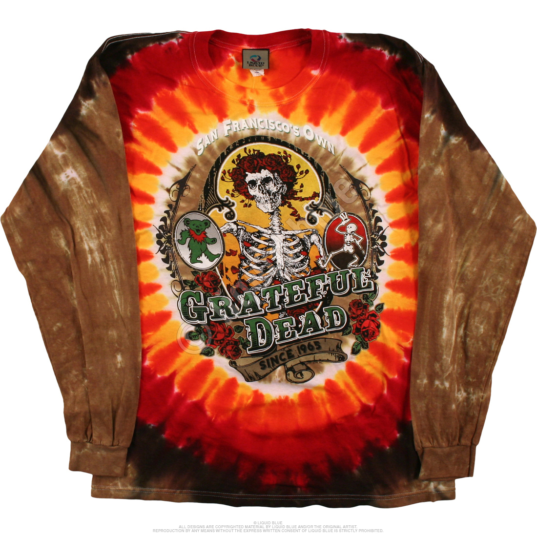 GRATEFUL DEAD-BAY AREA BELOVED-TIE DYE LONG SLEEVE T-SHIRT- M-L-XL-XXL Garcia