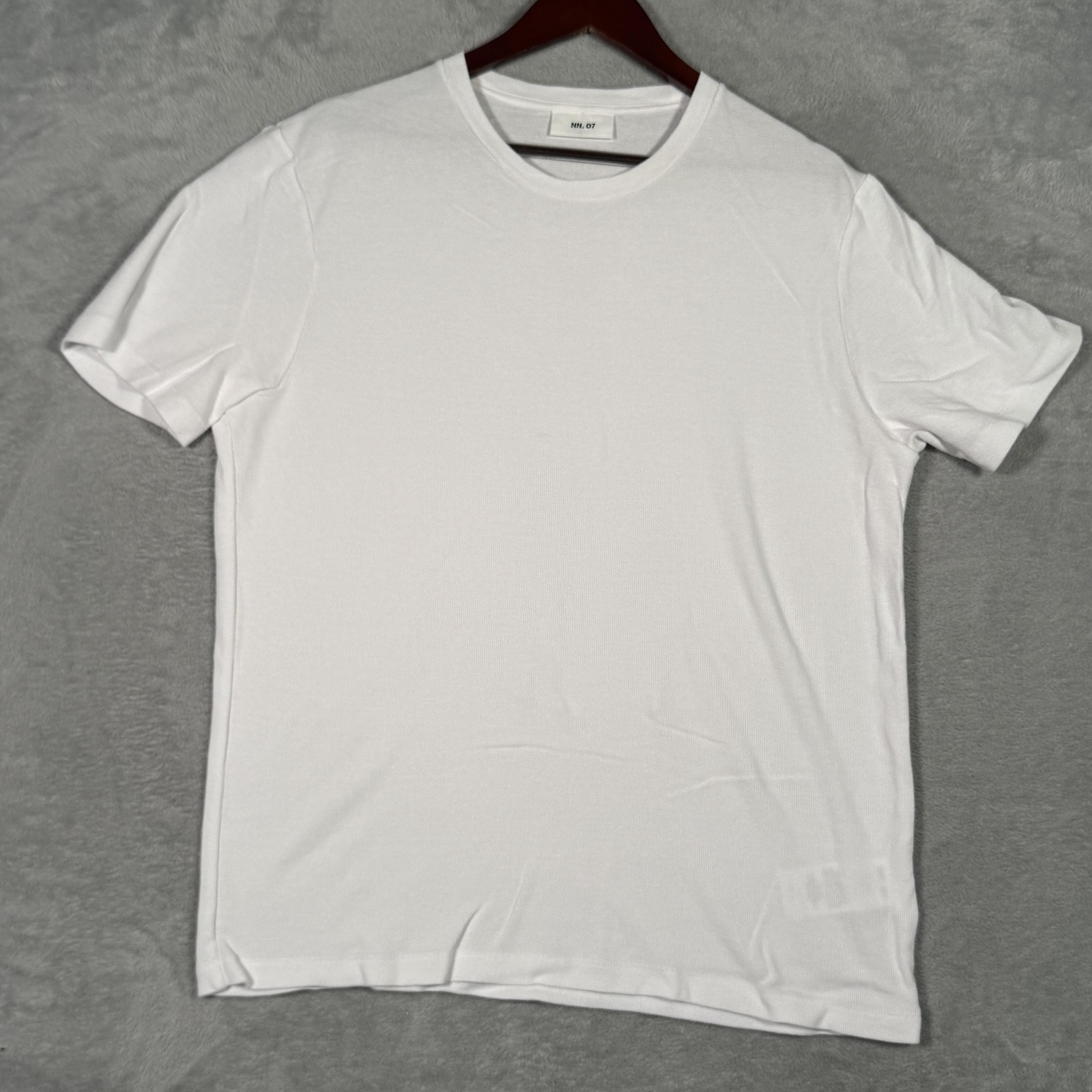 NN. 07 Shirt Mens XL White Clive Waffle Knit Lightweight Crewneck T-Shirt Tee gallery