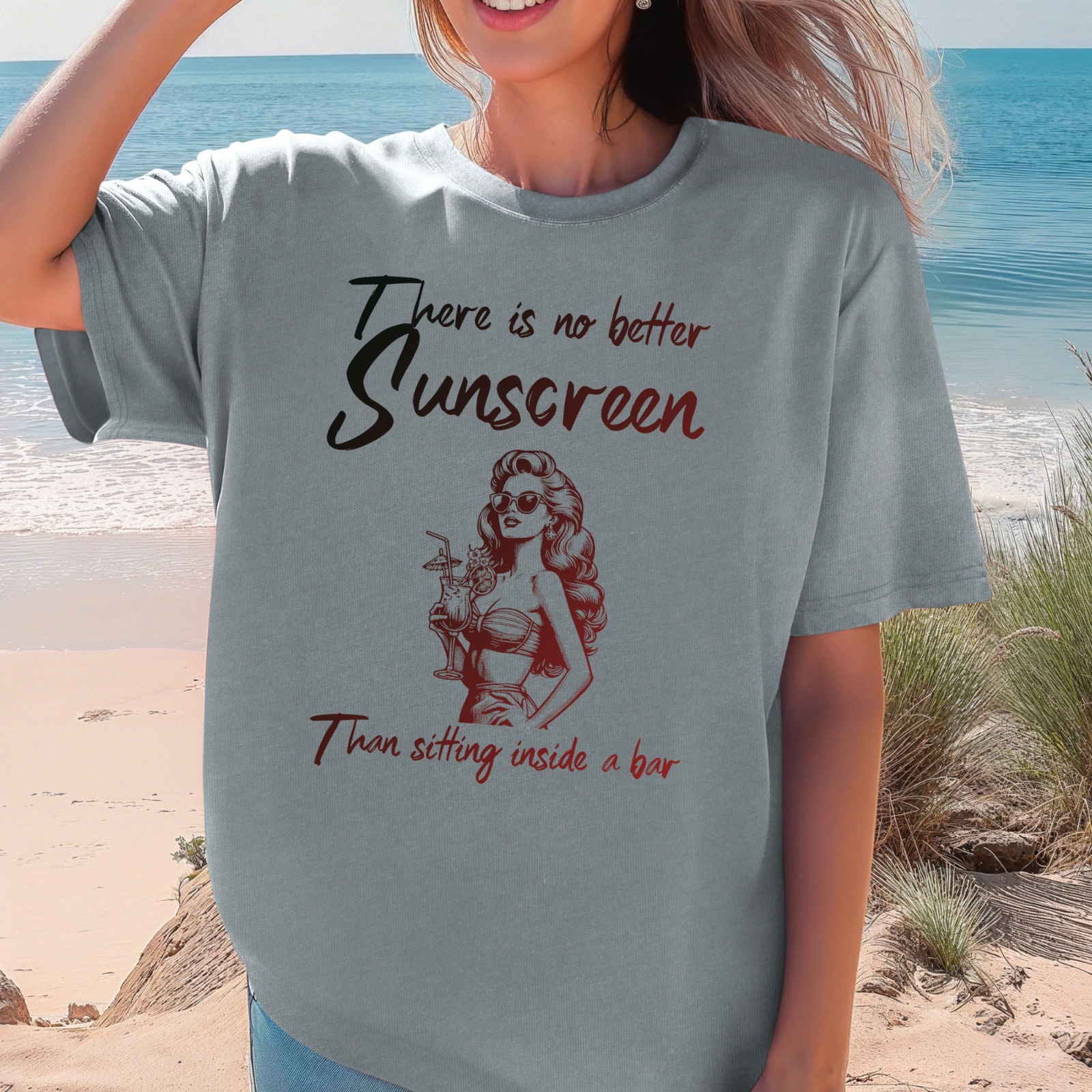 There Is No Better Sunscreen T-Shirt | Retro Pinup Suncare Design, Sassy Bar Tee gallery