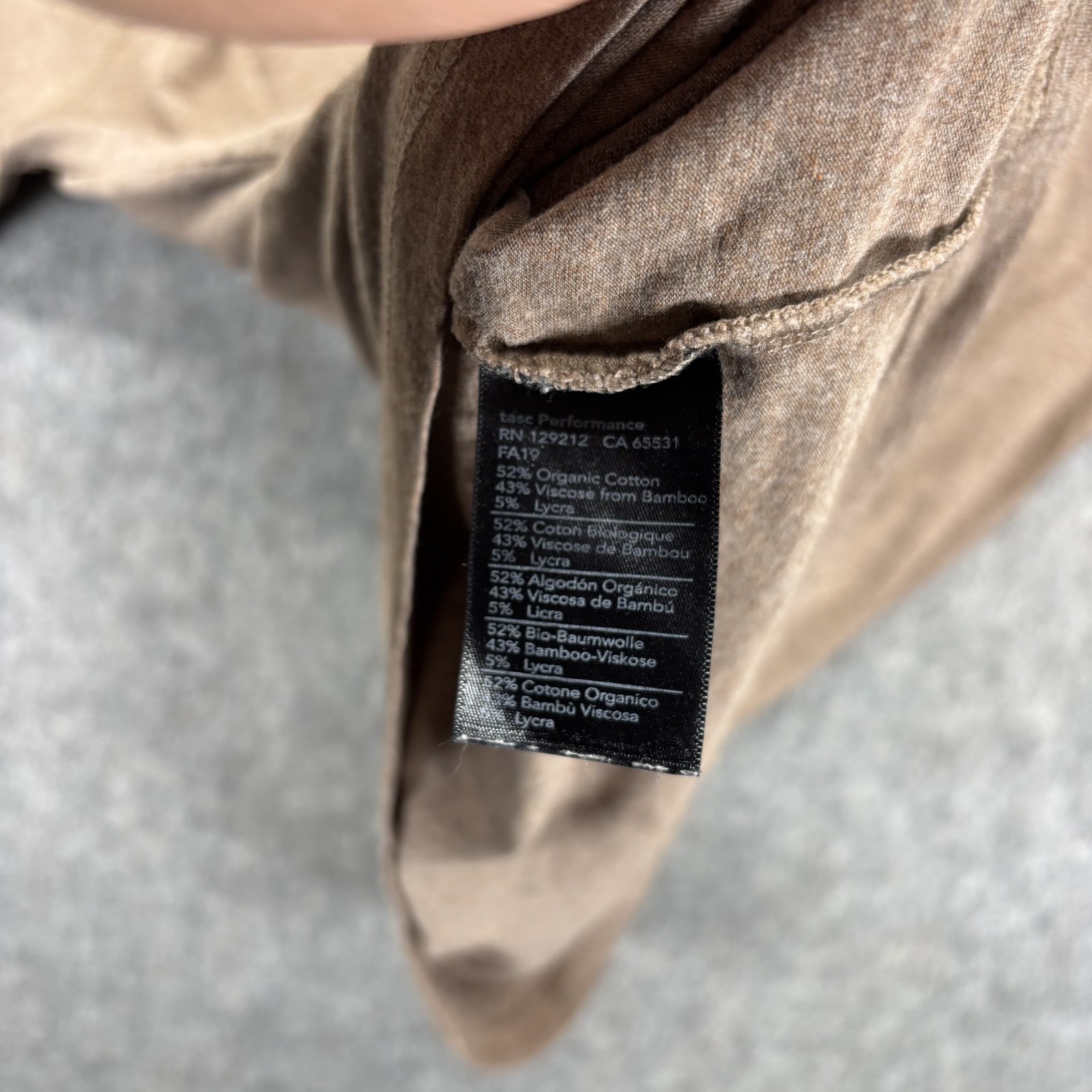 Tasc Carrollton T-Shirt Men's Medium Brown Bamboo Short Sleeve Stretch gallery