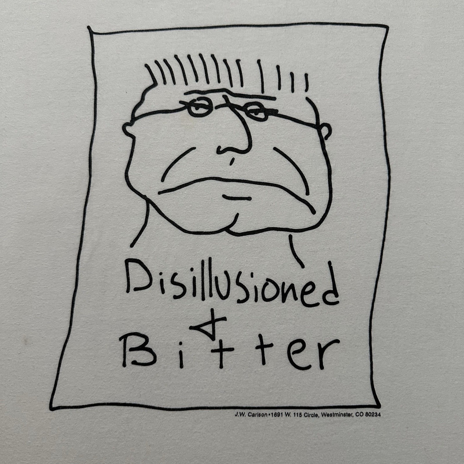 Vtg 80s Disillusioned & Bitter Pop Art Comic T-Shirt Sz XL Ken Brown Style 90s gallery