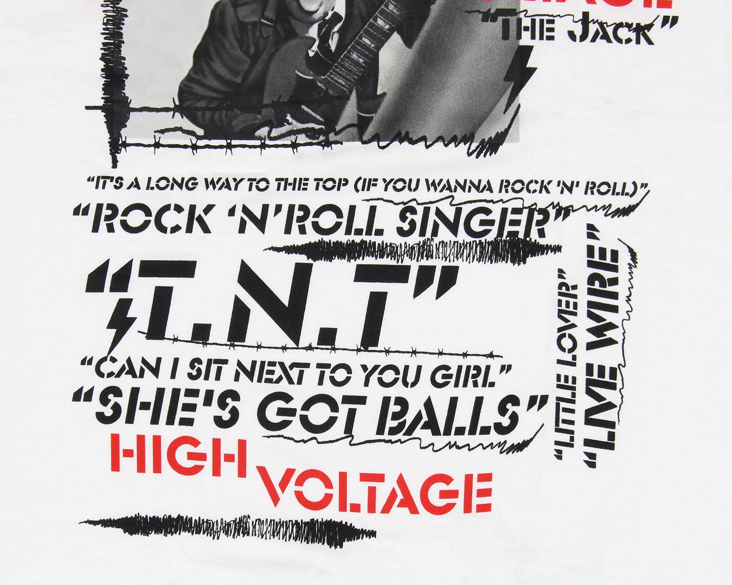 AC/DC Men's High Voltage Album and Song Titles Short Sleeve T-Shirt Tee gallery