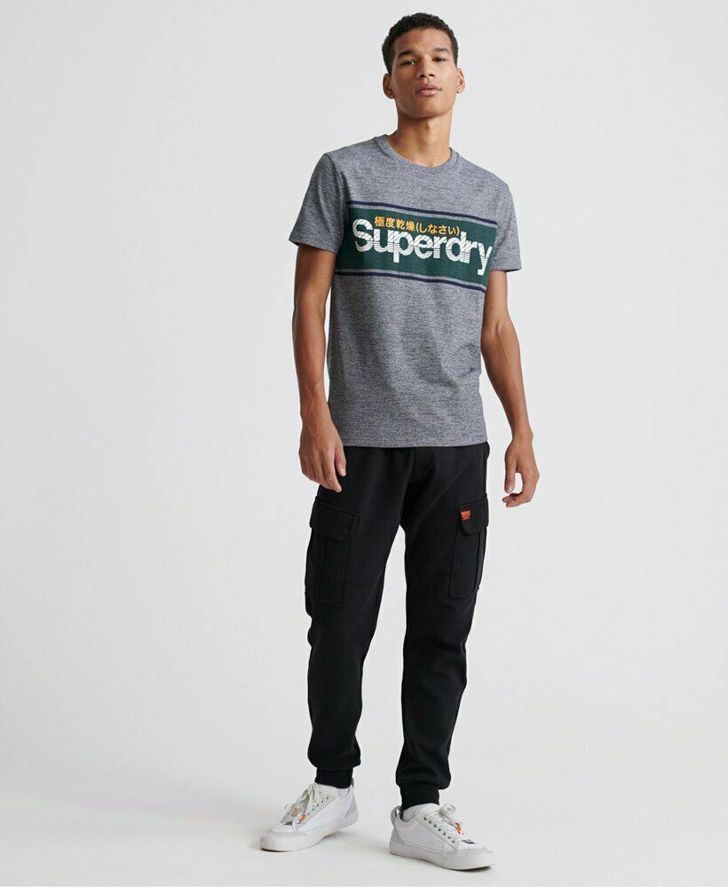 Superdry Mens T-Shirt Core Logo Tag Tee in Academy Grey Twill XL BRAND NEW gallery