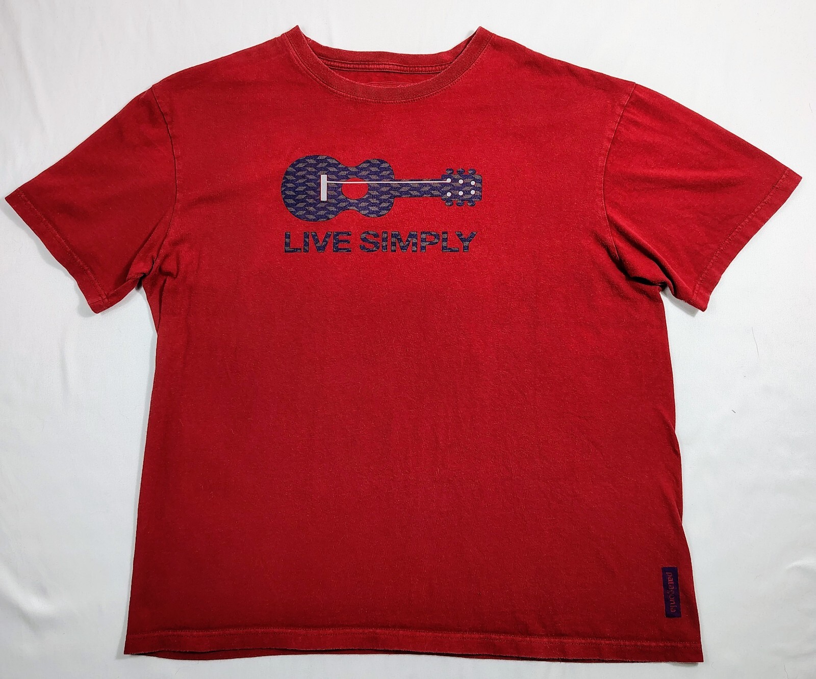 Patagonia T-Shirt Mens Size Large Red Live Simply Guitar Cotton gallery