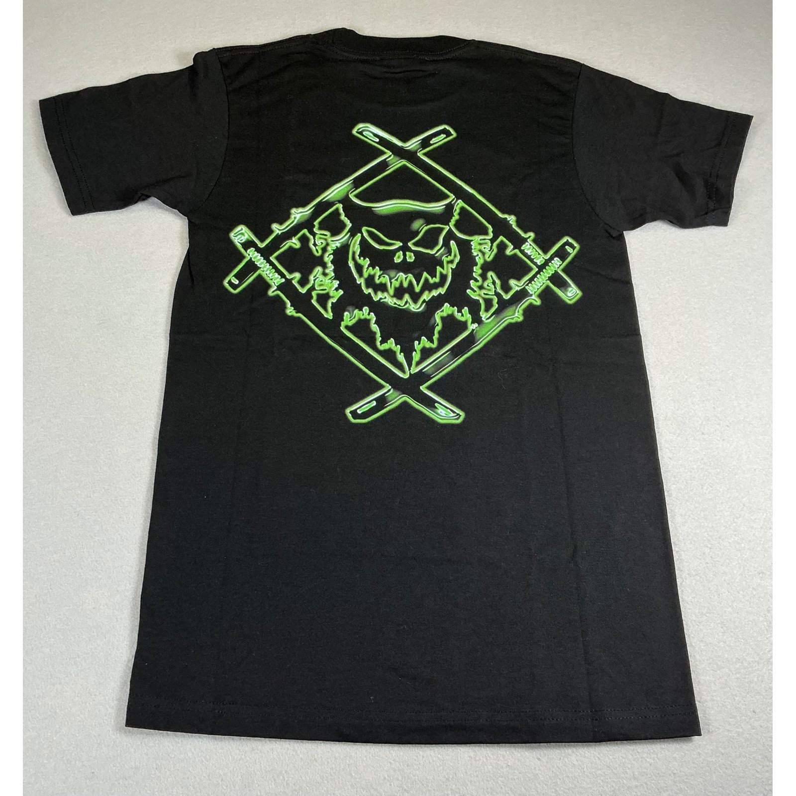 Hollow Squad Black Graphic Tee Small Green Flame Logo Grunge Goth Skater gallery