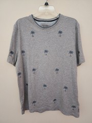 Ted Baker London Embroidered Palm Tree T Shirt 6 NWOT Gray Mens AOP All Over AOP