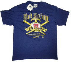 VTG Mark McGwire Cardinals Baseball T-Shirt Men’s XL Nutmeg Mills Blue HR Record