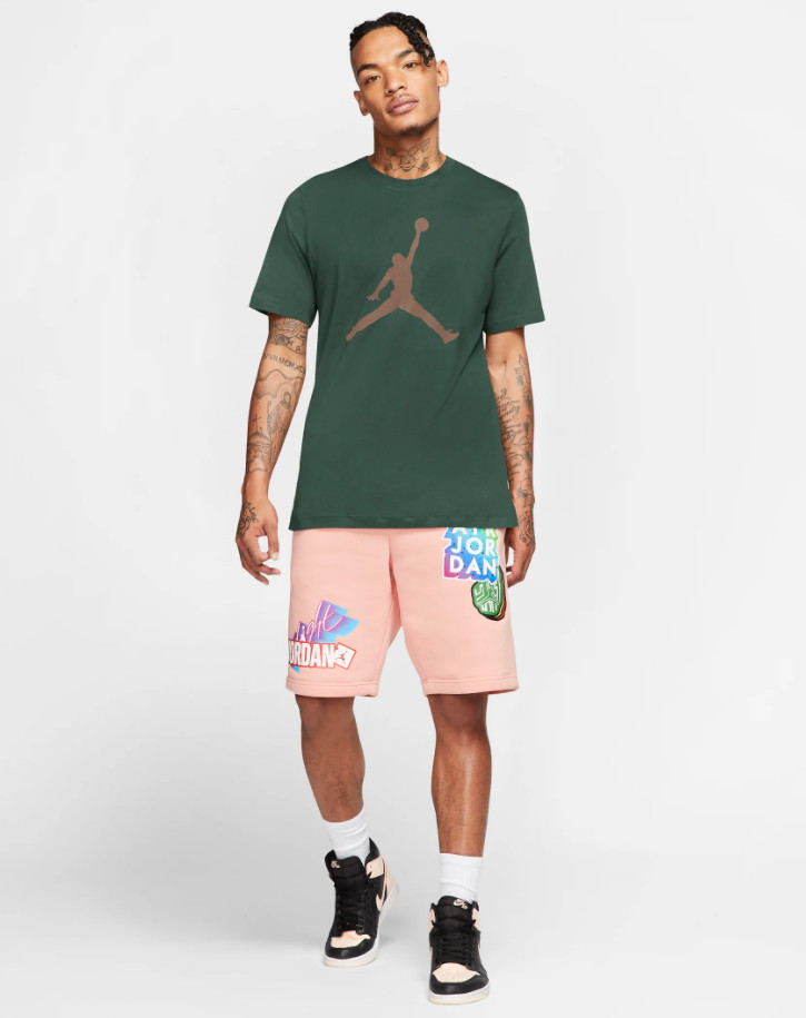 Nike Air Jordan Jumpman Logo Tee Mens T-Shirt Green Multi Size Casual Top gallery