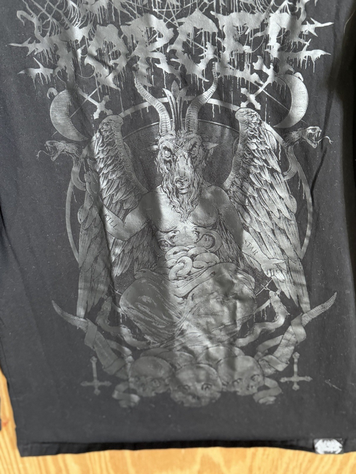 Killstar Gothic Goth Okkult Langarm T-Shirt - Dark Forces Baphomet Schädel Sz S gallery