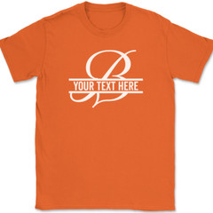 Letter B Monogram Your Text Here Custom T-Shirt Personalize Family Tee