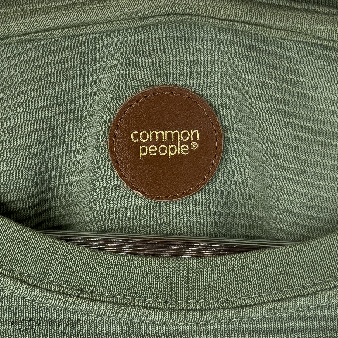Common People Waffle Knit Tee Medium Sage Green Cozy Ribbed gallery
