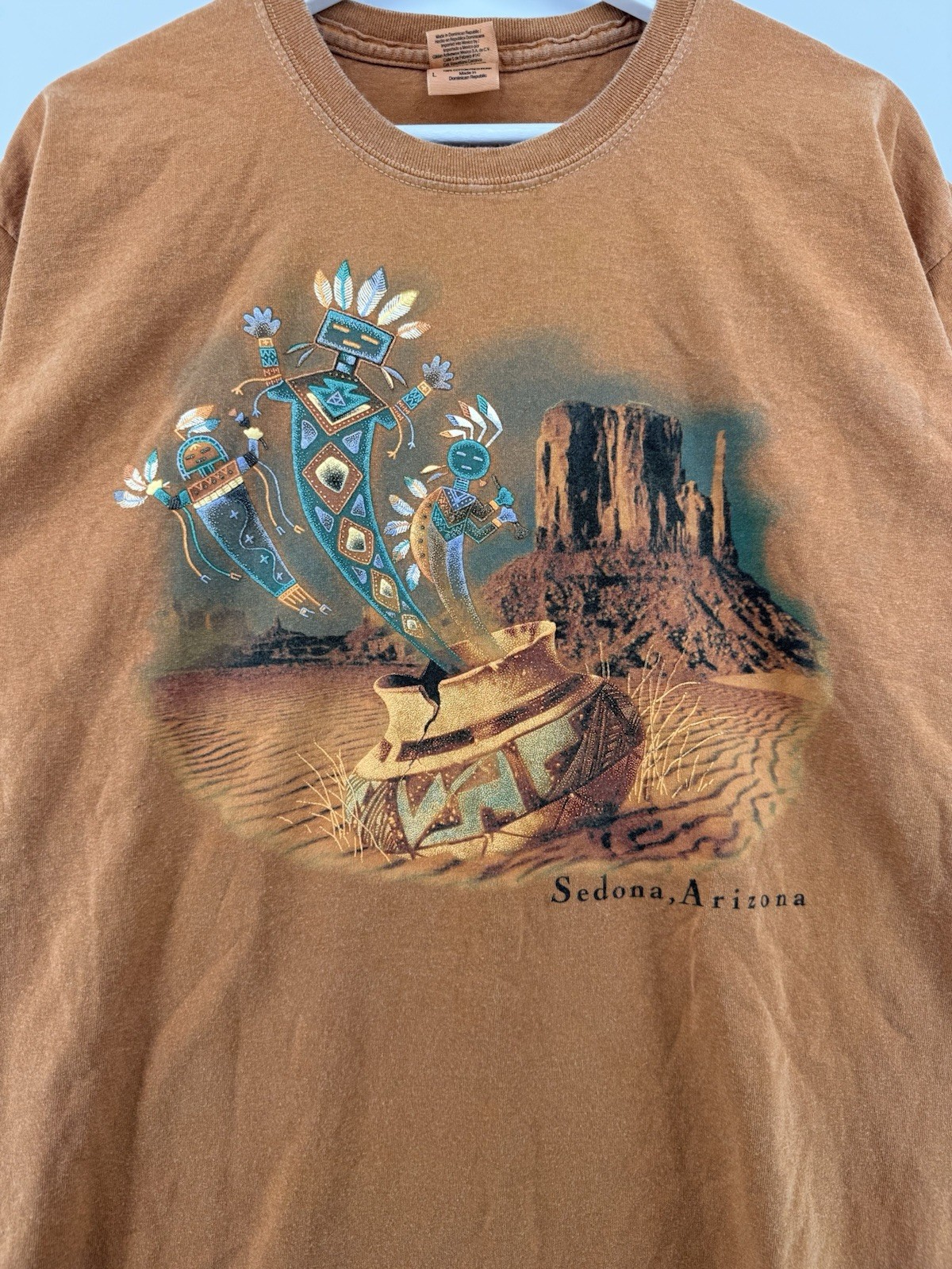 Vintage Sedona Arizona Mens Graphic T Shirt Southwest Desert Brown Large gallery