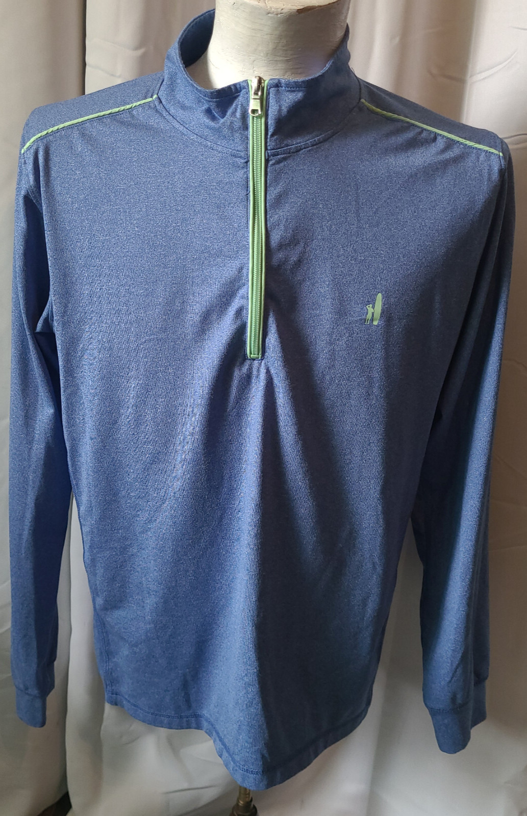 Johnnie O 1/4 Zip Shirt Mens M Blue Prep-Formance Golf Surf Stretch Athletic