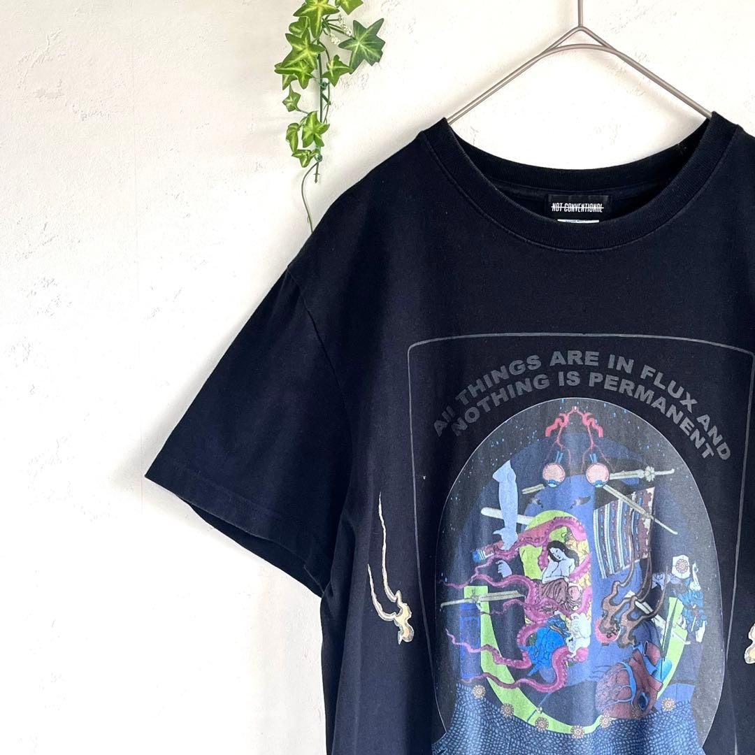 NOT CONVENTIONAL Logo T-Shirt Black Graphic Tee Free Size gallery