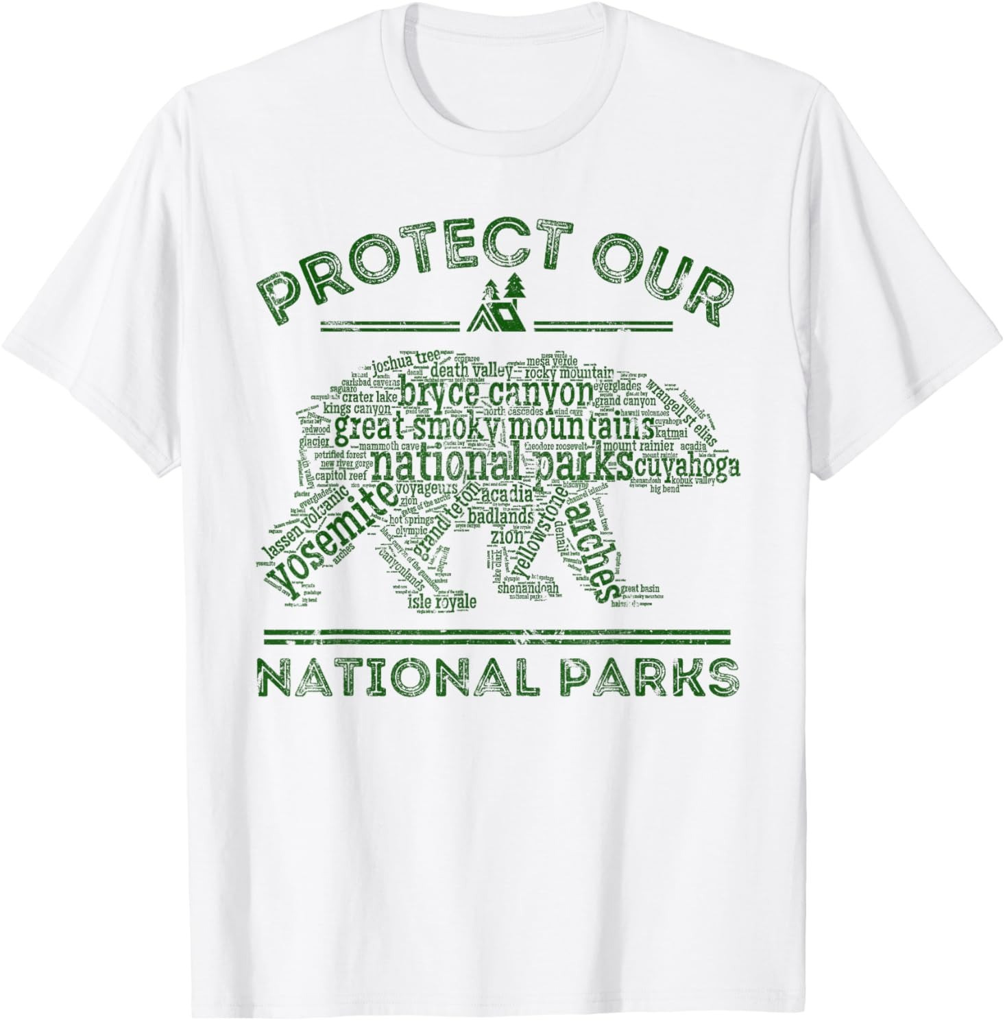 2026/Protect Our Parks National Park Bear Hiking Nature Casua T-Shirt gallery