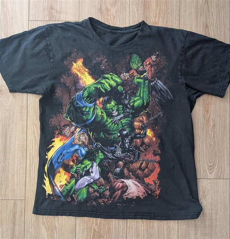 Rare Vintage Marvel Mad Engine World War Hulk T-Shirt Large gallery