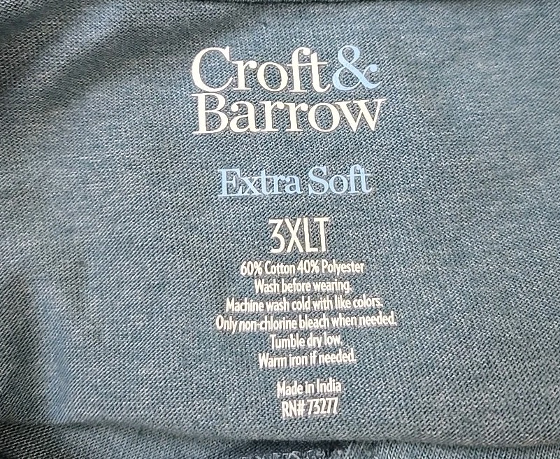 Men's 3XLT Tshirt. Henley Style Teal Shirt, Preowned Long Sleeves Top gallery