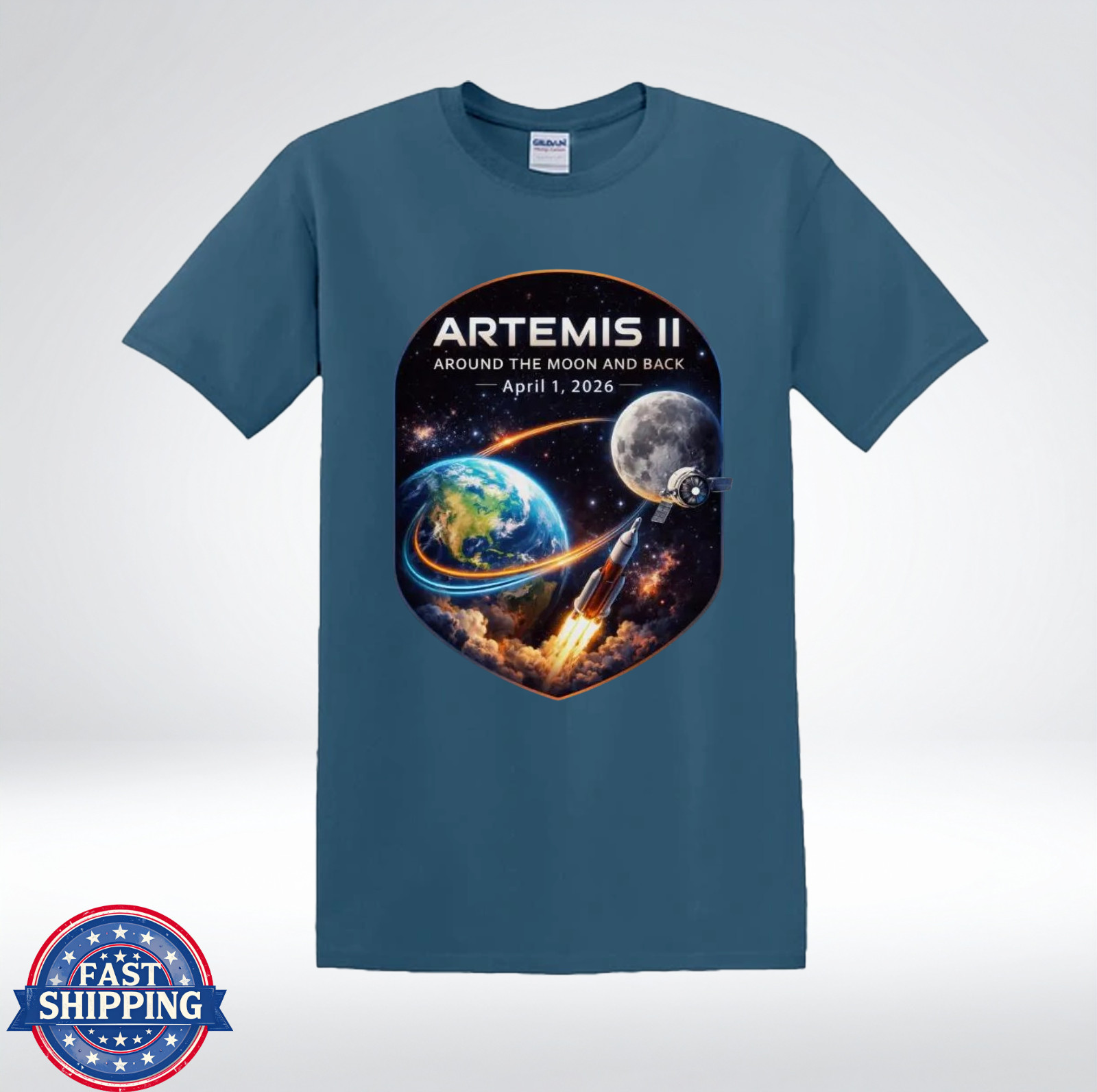 NASA Artemis II Around The Moon And Back 2026 Space Mission T-Shirt gallery