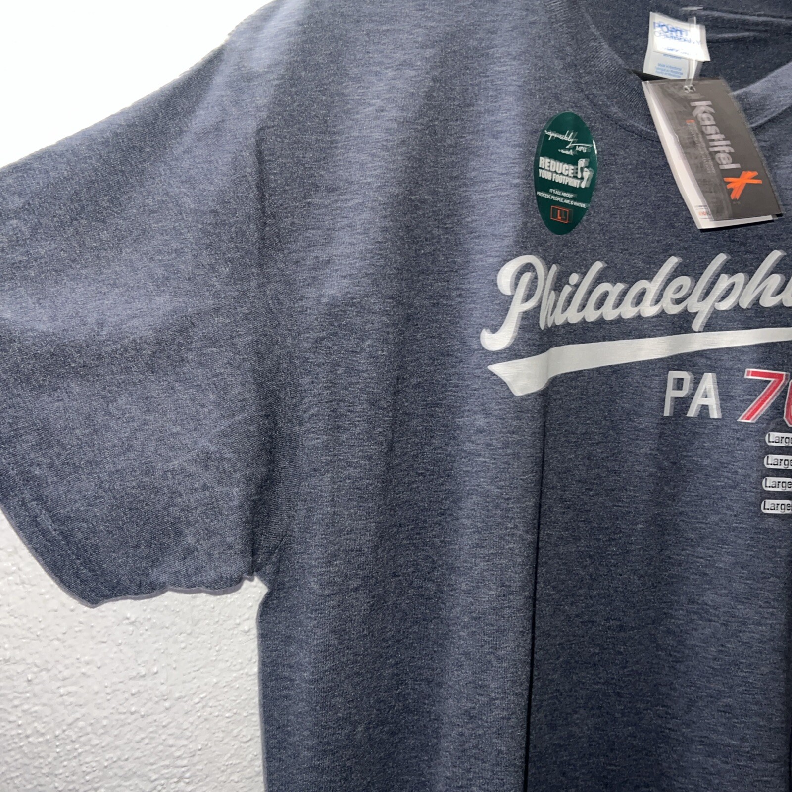 Port & Company Philadelphia PA76 Mens T-Shirt Blue NWT gallery