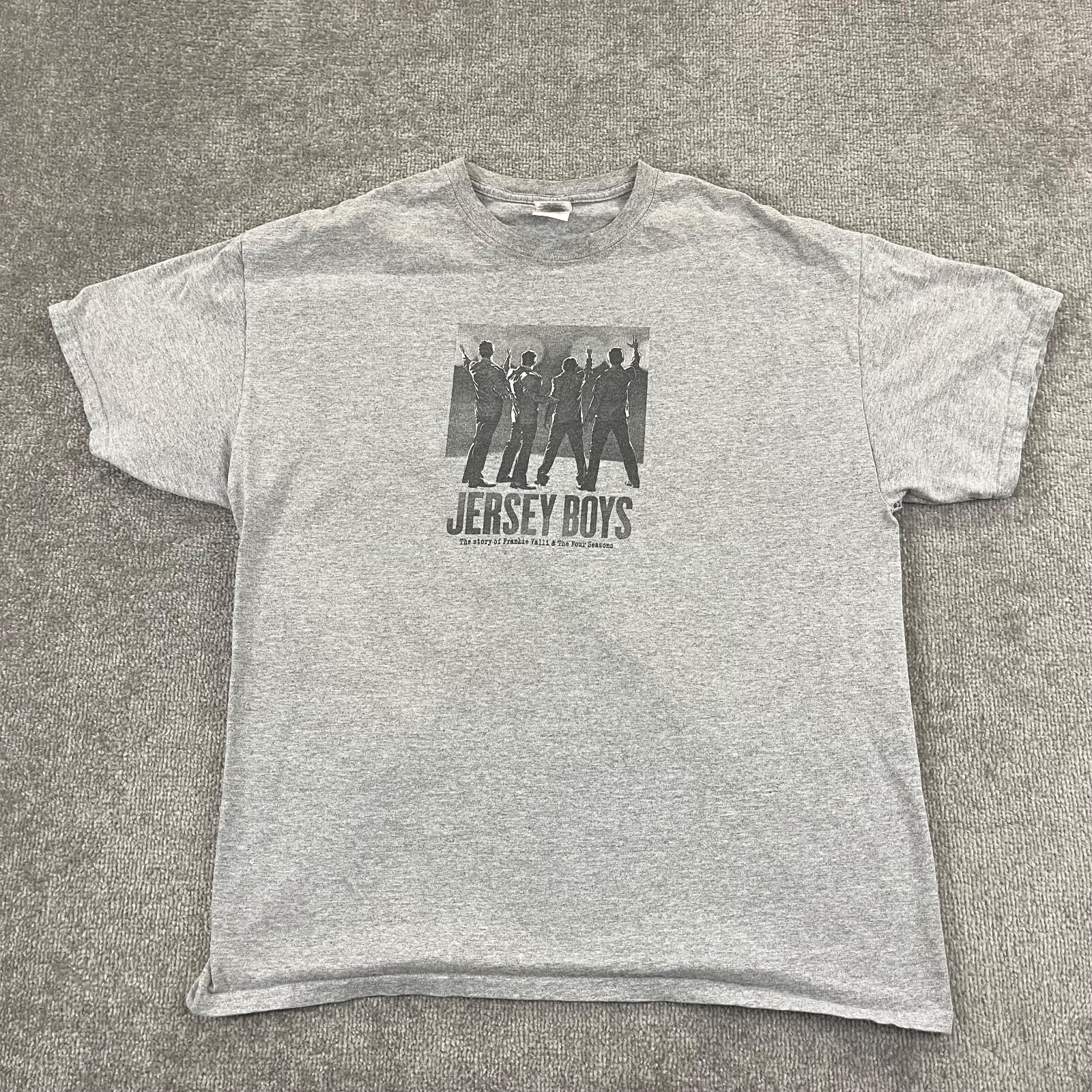 JERSEY BOYS Shirt Mens Extra Large Gray Graphic Frankie Valli Four Seasons Y2K gallery