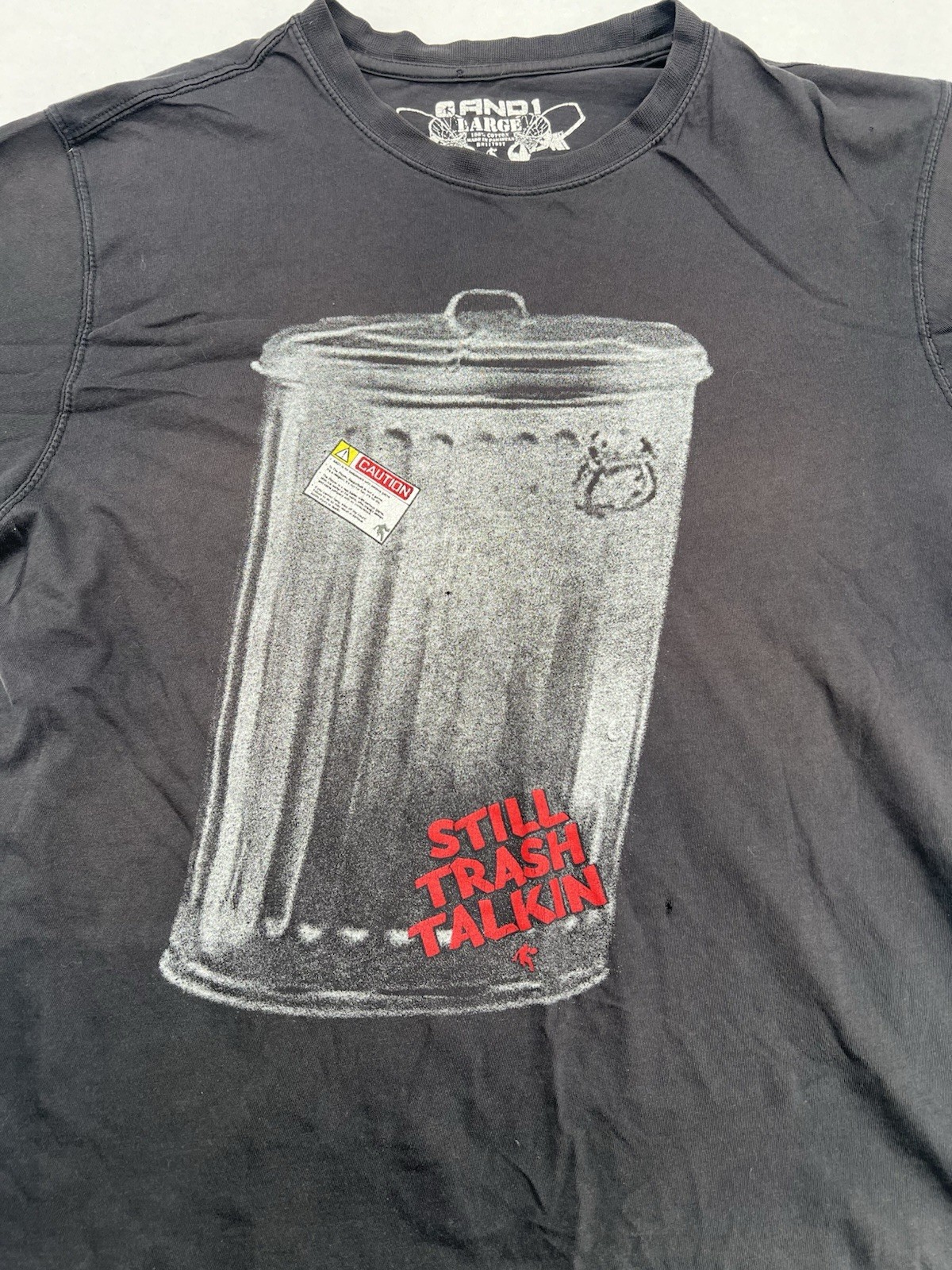 Vintage 90s AND1 Still Trash Talkin T-Shirt Mens Large Black USA Rare Basketball gallery
